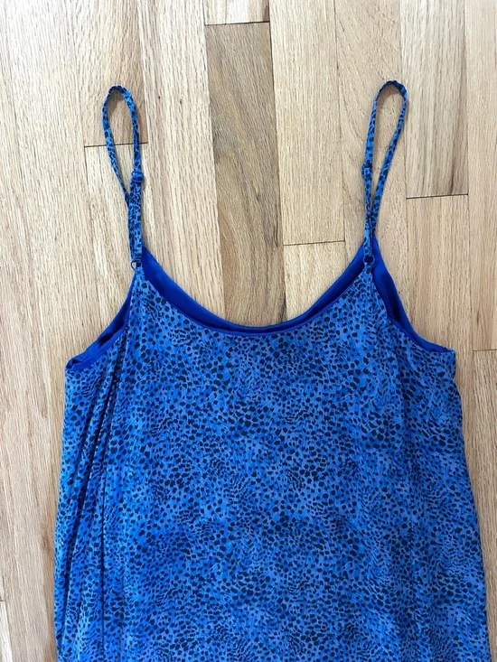 & OTHER STORIES spotted animal leopard print midi slip dress blue size 2 - Picture 12 of 13